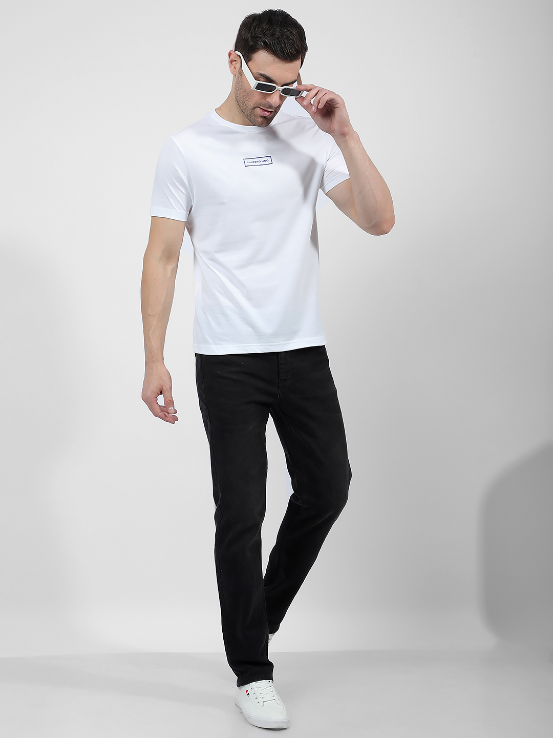Numero Uno Men Faded Black Jeans